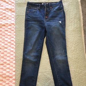 Madewell High Rise Skinny Jeans, 10" rise, 27 tall
